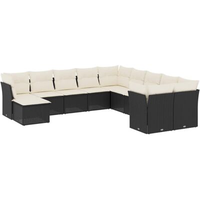 VidaXL 11-Teiliges Gartensofa-Set - Schwarz - Outdoor Möbel VidaXL 11-Teiliges Gartensofa-Set - Schwarz - Outdoor Möbel