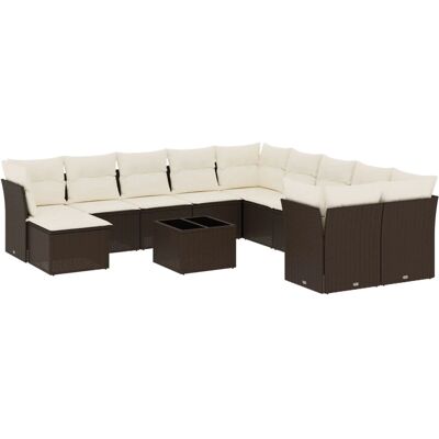 VidaXL Gartenmöbel-Set - Poly Rattan - Beige - 11-tlg. Sofagarnitur VidaXL Gartenmöbel-Set - Poly Rattan - Beige - 11-tlg. Sofagarnitur