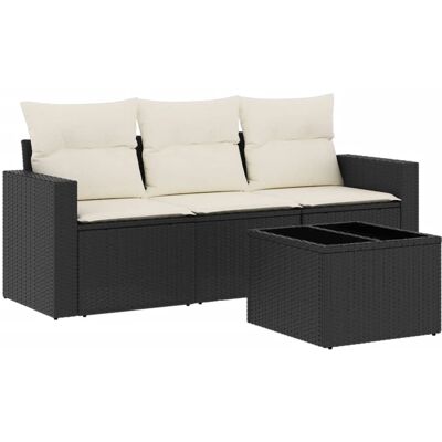 VidaXL Outdoormöbel-Set - Schwarz, 3-teiliges Gartensofa VidaXL Outdoormöbel-Set - Schwarz, 3-teiliges Gartensofa
