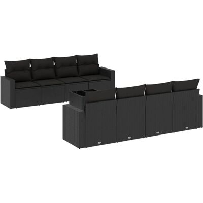 VidaXL Gartenmöbel-Set - Schwarz - 8-teilig VidaXL Gartenmöbel-Set - Schwarz - 8-teilig
