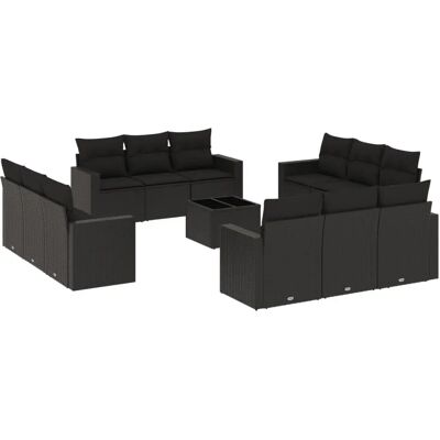vidaXL Gartenmöbel-Set - Robust, Modular, Schwarz vidaXL Gartenmöbel-Set - Robust, Modular, Schwarz