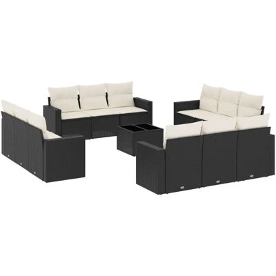VidaXL Outdoor-Möbelset - Schwarz und Creme - Langlebig und Modular VidaXL Outdoor-Möbelset - Schwarz und Creme - Langlebig und Modular