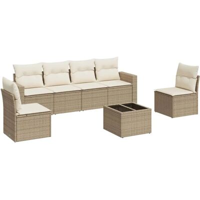 VidaXL Gartenset - Beige, 6-teilig, Modular-Lounge VidaXL Gartenset - Beige, 6-teilig, Modular-Lounge