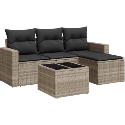 vidaXL Gartensofagarnitur 4-teilig Beige - Gartenmöbel vidaXL Gartensofagarnitur 4-teilig Beige - Gartenmöbel