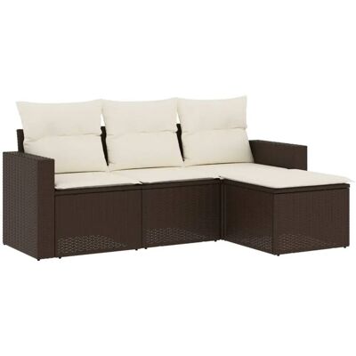vidaXL Gartenmöbelset - 4-tlg. Poly Rattan Beige - Gartensofa vidaXL Gartenmöbelset - 4-tlg. Poly Rattan Beige - Gartensofa