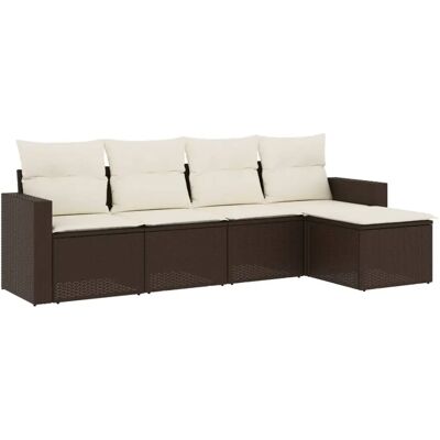 vidaXL 6-tlg. Garten-Sofagarnitur Mit Kissen Beige Poly Rattan vidaXL 6-tlg. Garten-Sofagarnitur Mit Kissen Beige Poly Rattan