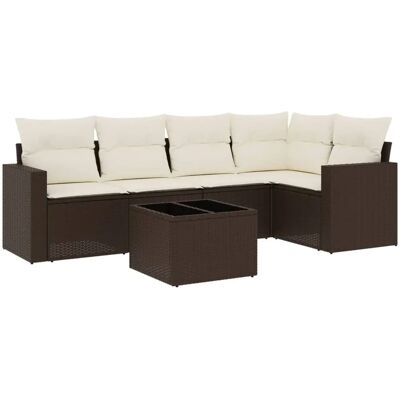 VidaXL Gartenmöbel-Set - Langlebiges PE-Rattan, Kissen, Glastisch VidaXL Gartenmöbel-Set - Langlebiges PE-Rattan, Kissen, Glastisch