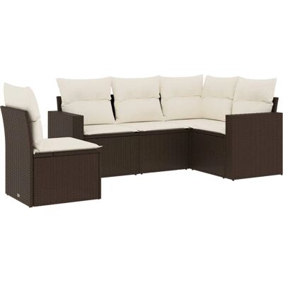 vidaXL Gartenmöbel-Set - Braun - Gartencouch mit Kissen vidaXL Gartenmöbel-Set - Braun - Gartencouch mit Kissen