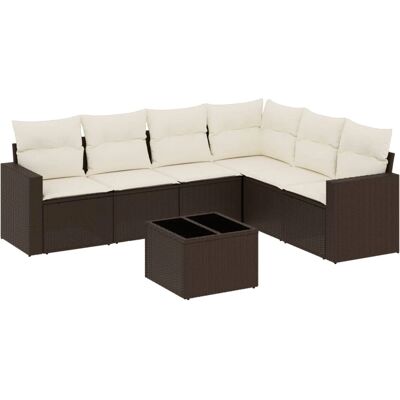 vidaXL Gartenmöbelset - Beige - 6-teiliges Sofaset vidaXL Gartenmöbelset - Beige - 6-teiliges Sofaset