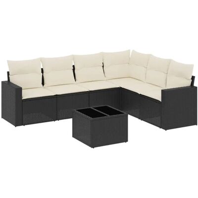 VidaXL Gartenmöbel-Set - Langlebiges Poly-Rattan - Bequeme Polster - Tisch aus gehärtetem Glas - Modular - UV-beständig VidaXL Gartenmöbel-Set - Langlebiges Poly-Rattan - Bequeme Polster - Tisch aus gehärtetem Glas - Modular - UV-beständig