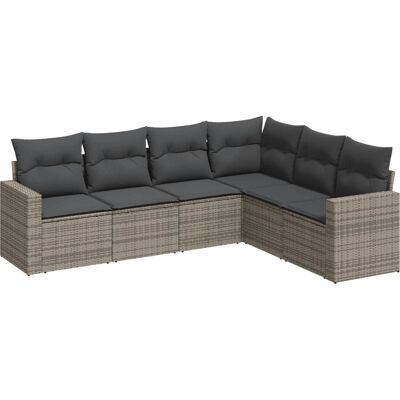vidaXL graue 7-tlg. Garten-Sofagarnitur mit Kissen - Gartenmöbelset vidaXL graue 7-tlg. Garten-Sofagarnitur mit Kissen - Gartenmöbelset