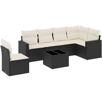 VidaXL beiges Gartenmöbelset - Langlebiges Poly-Rattan, Bequeme Kissen, Modulares Design VidaXL beiges Gartenmöbelset - Langlebiges Poly-Rattan, Bequeme Kissen, Modulares Design