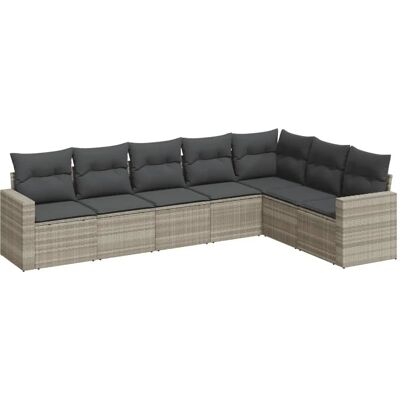 vidaXL 7-Teiliges Garten-Sofagarnitur Beige vidaXL 7-Teiliges Garten-Sofagarnitur Beige