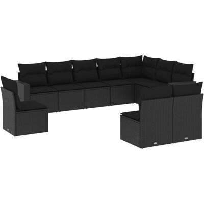 vidaXL Gartenmöbelset - Schwarz, Modular, UV-beständig vidaXL Gartenmöbelset - Schwarz, Modular, UV-beständig
