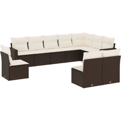 VidaXL Outdoor Möbel-Set - Schwarz Braun Modulares VidaXL Outdoor Möbel-Set - Schwarz Braun Modulares