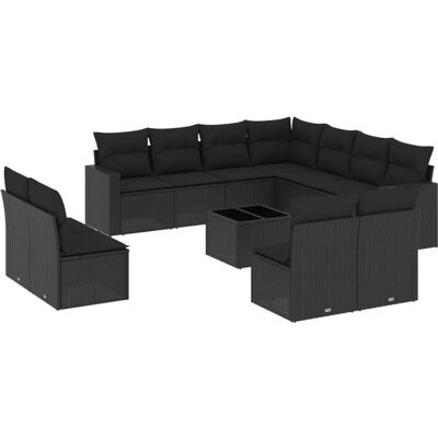 vidaXL Gartenmöbel-Set - Beige Kissen, 11 Teile vidaXL Gartenmöbel-Set - Beige Kissen, 11 Teile