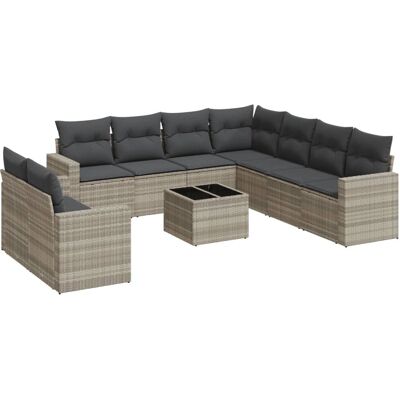 VidaXL 3219152 Outdoor-Möbelset - Beige, Hellgrau, Grau claro - Gartenmöbel VidaXL 3219152 Outdoor-Möbelset - Beige, Hellgrau, Grau claro - Gartenmöbel