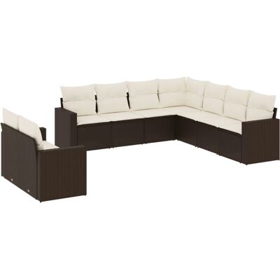 vidaXL Gartenmöbel-Set - 10-tlg. Beige Poly Rattan vidaXL Gartenmöbel-Set - 10-tlg. Beige Poly Rattan