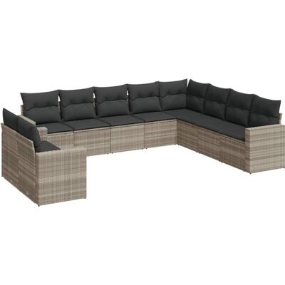 vidaXL Garten-Sofagarnitur 10-tlg. Beige Poly Rattan vidaXL Garten-Sofagarnitur 10-tlg. Beige Poly Rattan
