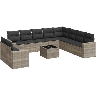 vidaXL Gartenmöbel-Set - 11-tlg. Gartensofa mit Kissen - Gartenmöbel vidaXL Gartenmöbel-Set - 11-tlg. Gartensofa mit Kissen - Gartenmöbel