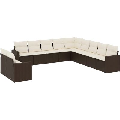 VidaXL Gartenmöbelset - Braun & Creme - 11-tlg. Sofagarnitur VidaXL Gartenmöbelset - Braun & Creme - 11-tlg. Sofagarnitur