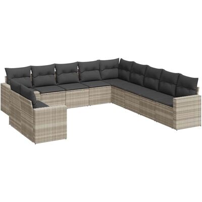 vidaXL Gartenmöbel-Set - Hellgrau, 12-teilig, Modular vidaXL Gartenmöbel-Set - Hellgrau, 12-teilig, Modular