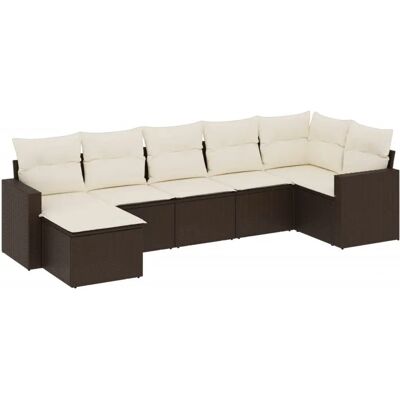 vidaXL Gartenmöbel-Set - Braun & Beige, Modular, 7-tlg vidaXL Gartenmöbel-Set - Braun & Beige, Modular, 7-tlg