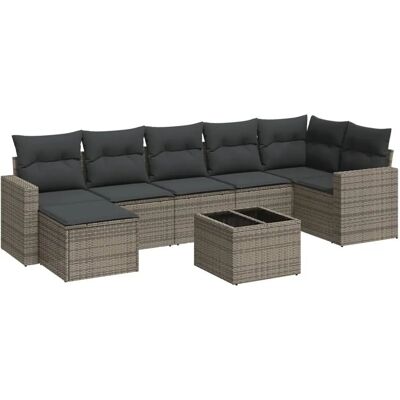 vidaXL 8-tlg. Garten-Sofagarnitur mit Kissen Beige - Poly Rattan vidaXL 8-tlg. Garten-Sofagarnitur mit Kissen Beige - Poly Rattan