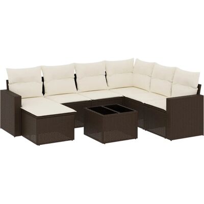 vidaXL Gartenset 8-tlg. mit Kissen - Braun und Creme vidaXL Gartenset 8-tlg. mit Kissen - Braun und Creme