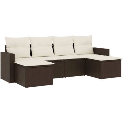 VidaXL Gartenmöbel-Set - Beige, 6-teilig - Außenmöbel VidaXL Gartenmöbel-Set - Beige, 6-teilig - Außenmöbel