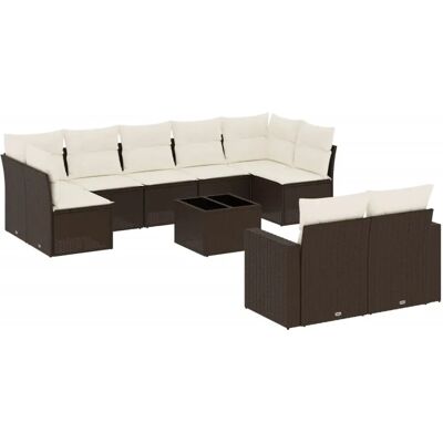 VidaXL Outdoor-Möbelset - Braun, 9-teiliges Gartensofa VidaXL Outdoor-Möbelset - Braun, 9-teiliges Gartensofa