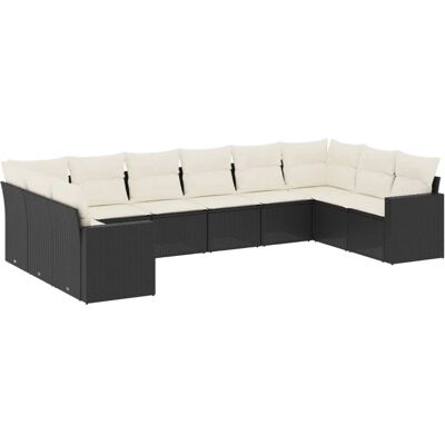 VidaXL Gartenset 11-tlg. Schwarz, Beige, 10 Sitzplätze VidaXL Gartenset 11-tlg. Schwarz, Beige, 10 Sitzplätze