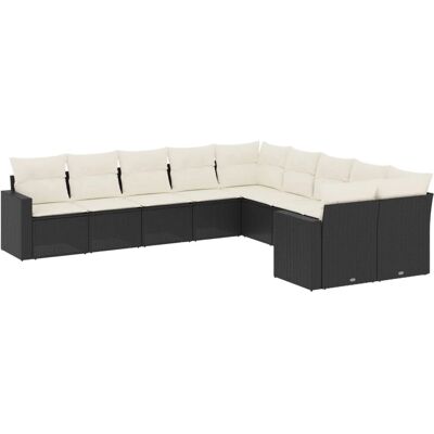 vidaXL Outdoor Möbel Set - Schwarz - 11-teiliges Gartensofa vidaXL Outdoor Möbel Set - Schwarz - 11-teiliges Gartensofa