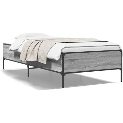vidaXL Grauer Sonoma Bettgestell - 75x190 cm - Bettraholm vidaXL Grauer Sonoma Bettgestell - 75x190 cm - Bettraholm
