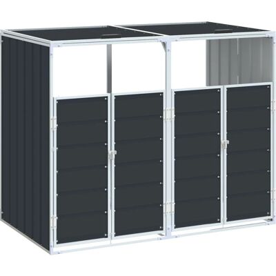 vidaXL Mülltonnenbox für 2 Tonnen - Stahl vidaXL Mülltonnenbox für 2 Tonnen - Stahl