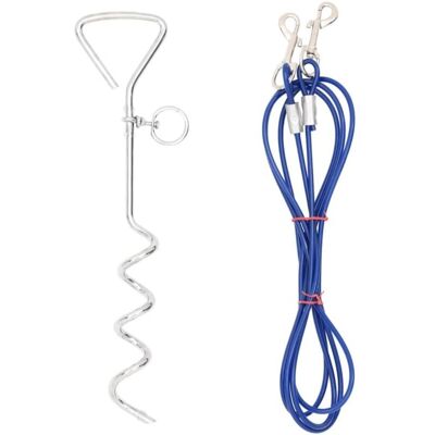 vidaXL Hundeleine mit Erdspieß - 5m Stahlkabel vidaXL Hundeleine mit Erdspieß - 5m Stahlkabel