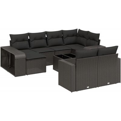 VidaXL Gartenmöbel-Set - Schwarz PE Rattan, 11 Teile VidaXL Gartenmöbel-Set - Schwarz PE Rattan, 11 Teile