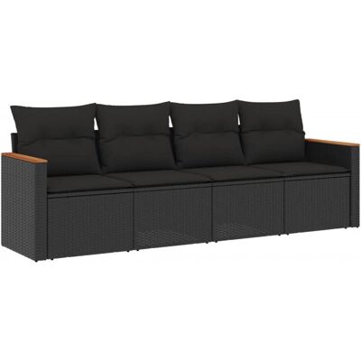vidaXL 4-tlg. Gartenmöbel-Set - Schwarz - Modular 4 Plätze vidaXL 4-tlg. Gartenmöbel-Set - Schwarz - Modular 4 Plätze
