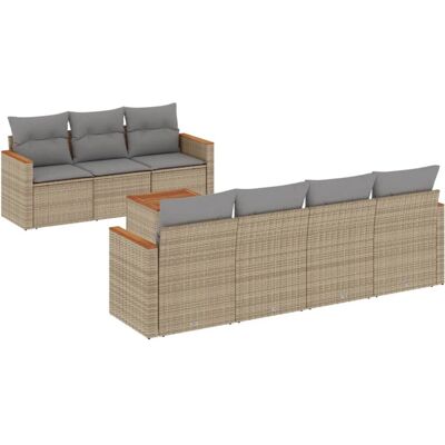 vidaXL Gartenset - Modulares Beigebraun Rattan - Lounge vidaXL Gartenset - Modulares Beigebraun Rattan - Lounge