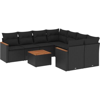 VidaXL Gartenmöbel-Set - Schwarz - 8-teiliges Sofa VidaXL Gartenmöbel-Set - Schwarz - 8-teiliges Sofa