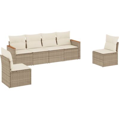 vidaXL 6-tlg. Garten-Sofagarnitur Beige - Ohne Modell vidaXL 6-tlg. Garten-Sofagarnitur Beige - Ohne Modell