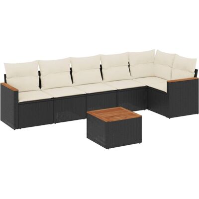 vidaXL Gartenmöbelset - Schwarz und Creme - Wetterfestes Modulares Design vidaXL Gartenmöbelset - Schwarz und Creme - Wetterfestes Modulares Design