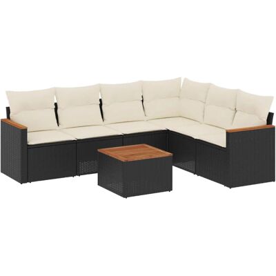 VidaXL Gartenmöbelset - Schwarz, Creme, Modular VidaXL Gartenmöbelset - Schwarz, Creme, Modular