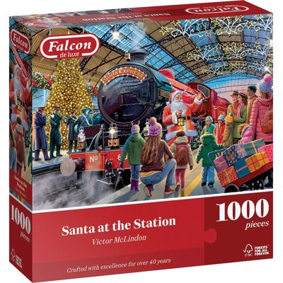 Falcon De Luxe Santa at the Station 1000-delige Kerstpuzzel Falcon De Luxe Santa at the Station 1000-delige Kerstpuzzel
