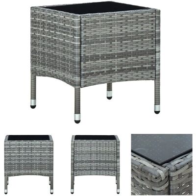 The Living Store Mebel Ogrodowy - 40x40x45 cm - Szary - Rattan The Living Store Mebel Ogrodowy - 40x40x45 cm - Szary - Rattan