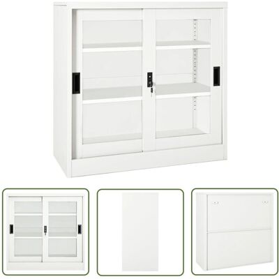 Szafa na dokumenty The Living Store - Stal i szkło hartowane - 90x40x90 cm Szafa na dokumenty The Living Store - Stal i szkło hartowane - 90x40x90 cm