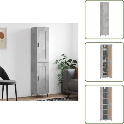 The Living Store - Credenza Grigio Cemento 34,5x34x180 Cm - Szafka RTV The Living Store - Credenza Grigio Cemento 34,5x34x180 Cm - Szafka RTV