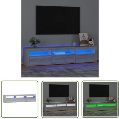 THE LIVING STORE - Mobile Porta Tv Con Luci Led Grigio Sonoma - Grey Sonoma - TV stand THE LIVING STORE - Mobile Porta Tv Con Luci Led Grigio Sonoma - Grey Sonoma - TV stand