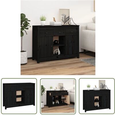 THE LIVING STORE - Credenza Nera - 100x35x74.5 cm - Cabinet THE LIVING STORE - Credenza Nera - 100x35x74.5 cm - Cabinet