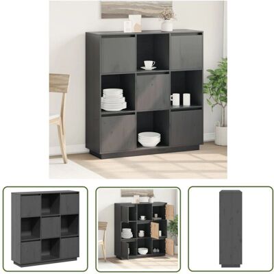 THE LIVING STORE - Szara kredens z drewna sosnowego - 110,5x35x117 cm THE LIVING STORE - Szara kredens z drewna sosnowego - 110,5x35x117 cm